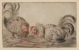Zwei Hähne by Rochus van Veen, watercolor, sold Dec 2021