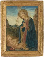 Maria mit Kind by Meister der Natività di Fiesole, tempera, sold Dec 2021