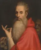 Portrait eines Kardinals mit den Attributen des heiligen Hieronymus by Bologna, um 1600, oil on canvas, sold Dec 2021
