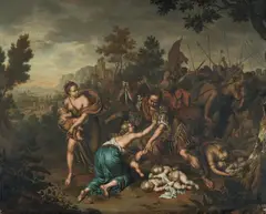 Der Kindermord zu Bethlehem by Willem van Mieris, oil on panel, sold Dec 2021