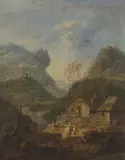zugeschrieben Flusslandschaft mit Staffage by Christian Georg I Schütz, oil on panel, offered Dec 2021