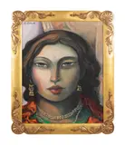 Hindu Girl by Miguel Martinez, 2009, oil on canvas, sold Aug 2023