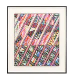 Untitled" late 20th century by Aaron Karp, acrylic on paper, sold Aug 2023