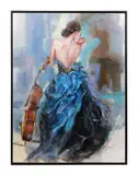 Serenade in Blue 1 by Anna Razumovskaya, oil and mixed media on canvas, sold Aug 2023