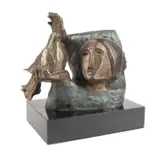 Untitled by Alvar Suñol Munoz-Ramos, 1989, bronze sculpture 'La Paloma' (Girl with Dove), sold Aug 2023