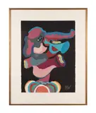 Circus- Elephant" one of circus series by Karel Christiaan Appel, 1978, woodcut on paper, sold Aug 2023
