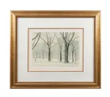 Winter by Harold Altman, 1988, lithograph, sold Oct 2023
