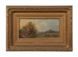 Countryside Pastoral Landscape by James Northcote, oil on board, sold Oct 2023
