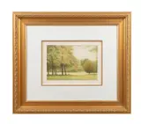 Park Bench by Harold Altman, lithograph, sold Oct 2023