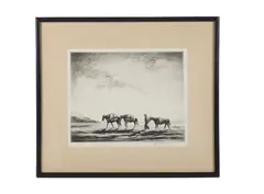 Untitled by Ivan Dmitri, Etching "Pack Horses", sold Feb 2026