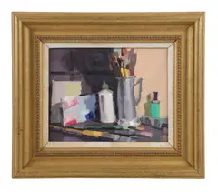 Untitled by Christopher Magadini, Oil on Board, sold Feb 2026