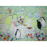 Garden Party by Eugenia Marie Callan, 1985, oil on canvas, sold Oct 2022