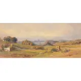 Landscape with Ruins by Carlo Giorni, watercolor, sold Oct 2022