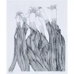 Untitled by Beth Van Hoesen, etching and roulette, sold Oct 2022