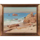 Coastal Landscape by Frank Harmon Myers, oil on board, sold Oct 2022