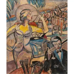Untitled by Béla Kádár, oil on canvas board, sold Oct 2022