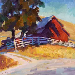 Untitled (Barn) by Jeff Daniel Smith, oil on canvas, sold Oct 2022