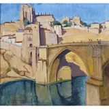 Untitled (Segovia by Ernest D. Roth, 1920s, oil on board, sold Oct 2022