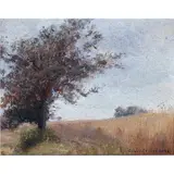 Untitled (Clouds Over the Field) by Granville Redmond, oil on canvas board, sold Oct 2022