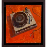 Turntable #10 by Brandon Smith, 1996, oil on panel, sold Oct 2022