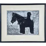 Untitled by Kaoru Kawano, woodcut, sold Oct 2022