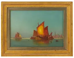 Venice scene by George Washington Nicholson, oil on canvas, sold Aug 2025