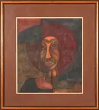 Portrait of a Woman by Solly Malope, pastel on paper, sold May 2024