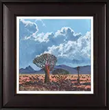 Landscape with Quivertree by Richard Beyleveld, oil on canvas mounted on board, sold May 2024