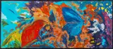 Bird and Butterfly by Hunt Slonem, 1987, Oil on Canvas, sold Jul 2024
