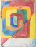 Dogfish in Trouble by Alan Shields, 1974, Watercolor on Paper with Thread Embroidery, sold Jul 2024