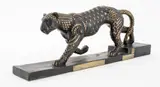 Panther" Gilt by Wang Jida, 1988, Bronze Sculpture, sold Jul 2024