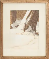 Winter Landscape by Joseph Reboli, Oil on Board, sold Jul 2024