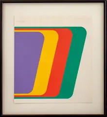 Kinetic Composition by Charles Hinman, circa 1970, Serigraph in Colors on Paper, sold Aug 2024