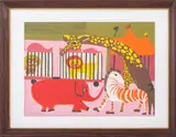 Circus Animals by Joan Hyde Shapiro, Gouache Paper, sold Aug 2024