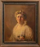 Portrait of a Lady by Adah Mendenhall Awtrey, Oil on Canvas, sold Aug 2024