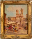 Spanish Steps by O. Soriano, Oil on Canvas, sold Aug 2024