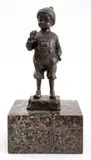 Untitled by Julius Schmidt-Felling, Bronze Sculpture of a Boy Smoking Cigarette, sold Aug 2024