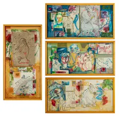 The Relationship Between Loneliness and Freedom by Eva Bouzard-Hui, Mixed Media Collages, sold Aug 2024