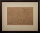 Untitled (Male Couple) by Marek Szwarc, 1931, Graphite and Ink on Paper, sold Aug 2024