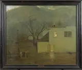 Untitled by Lorentz Kleiser, oil on wood board, sold Oct 2024