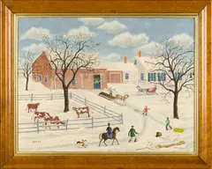 Untitled by Albert W Davies, oil on board, sold Oct 2024