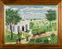 Untitled by An Albert W. Davies, oil on board, sold Oct 2024