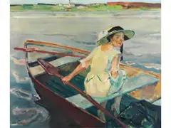 Stille Zeit – Schloss Hartmannsberg by Leo Putz, oil on canvas, sold Jun 2024