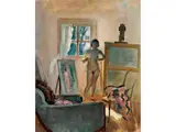 Atelier by Henri Lebasque, oil on canvas, sold Sep 2024