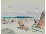 Am Strand by Henri Lebasque, watercolor, sold Mar 2019