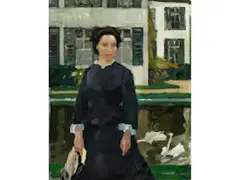 Bildnis der Frieda Blell by Leo Putz, oil on canvas, offered Mar 2025