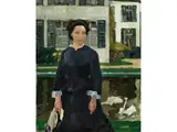 Bildnis der Frieda Blell by Leo Putz, oil on canvas, offered Mar 2025