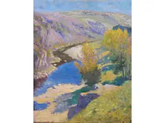 Creuse tal by Paul Madeline, oil on canvas, sold Mar 2024
