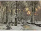 Sonnenuntergang Über Verschneiter Landschaft by Louis Apol, oil on canvas, sold Jun 2025