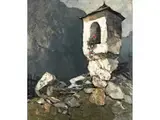 Bildstock im Gebirge by Oskar Mulley, oil on canvas, offered Mar 2022